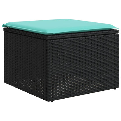 Set Divani da Giardino 6 pz con Cuscini Nero in Polyrattan | homemem39