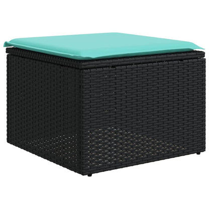 Set Divani da Giardino 8 pz con Cuscini Nero in Polyrattan