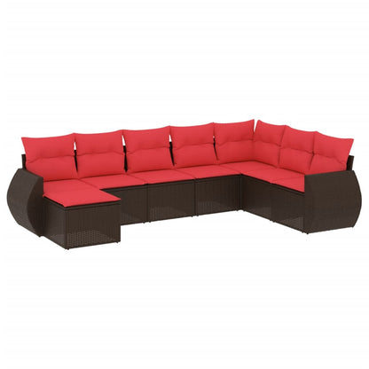 Set Divani da Giardino 8 pz con Cuscini in Polyrattan