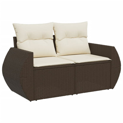 Set Divani da Giardino 10pz con Cuscini in Polyrattan