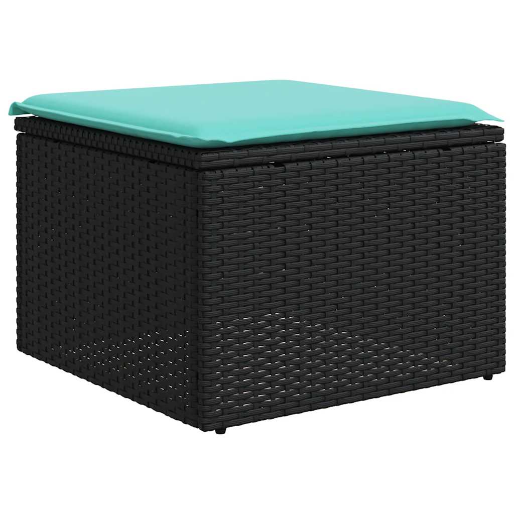 Set Divani da Giardino 10 pz con Cuscini Nero in Polyrattan | homemem39