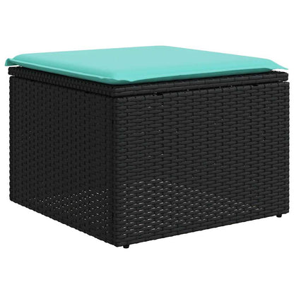 Set Divani da Giardino 10 pz con Cuscini Nero in Polyrattan | homemem39