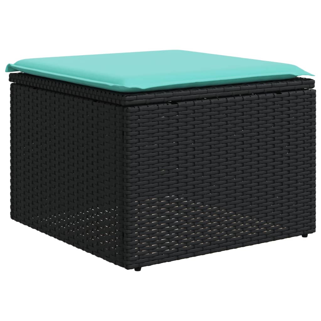 Set Divani da Giardino 10 pz con Cuscini Nero in Polyrattan | homemem39