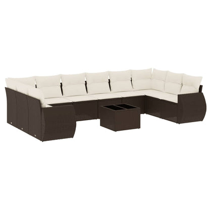 Set Divani da Giardino 11 pz con Cuscini in Polyrattan