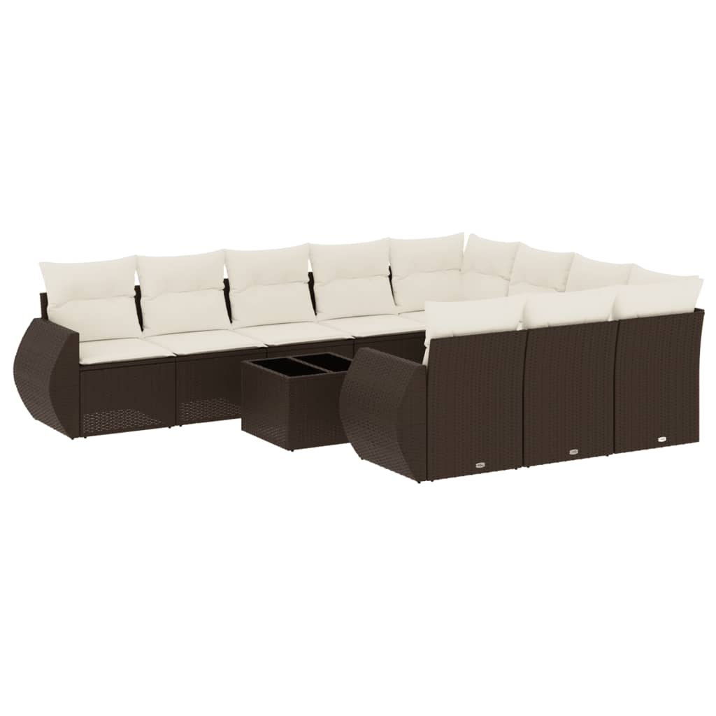 Set Divani da Giardino 11 pz con Cuscini in Polyrattan