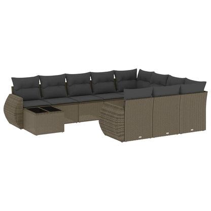 Set Divani da Giardino 11 pz con Cuscini in Polyrattan