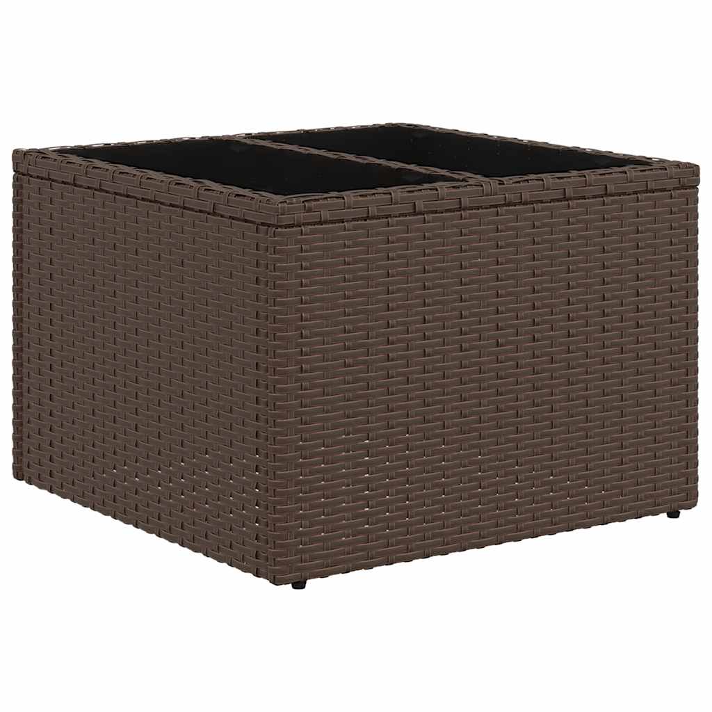Set Divani da Giardino 9 pz con Cuscini Marrone in Polyrattan