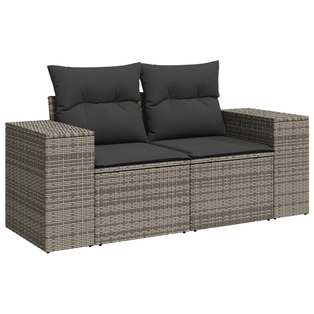 Set Divano da Giardino 5 pz con Cuscini Grigio in Polyrattan | homemem39
