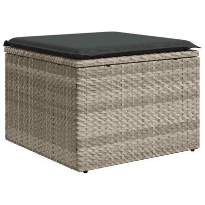 Set Divano da Giardino 5pz con Cuscini Grigio Chiaro Polyrattan