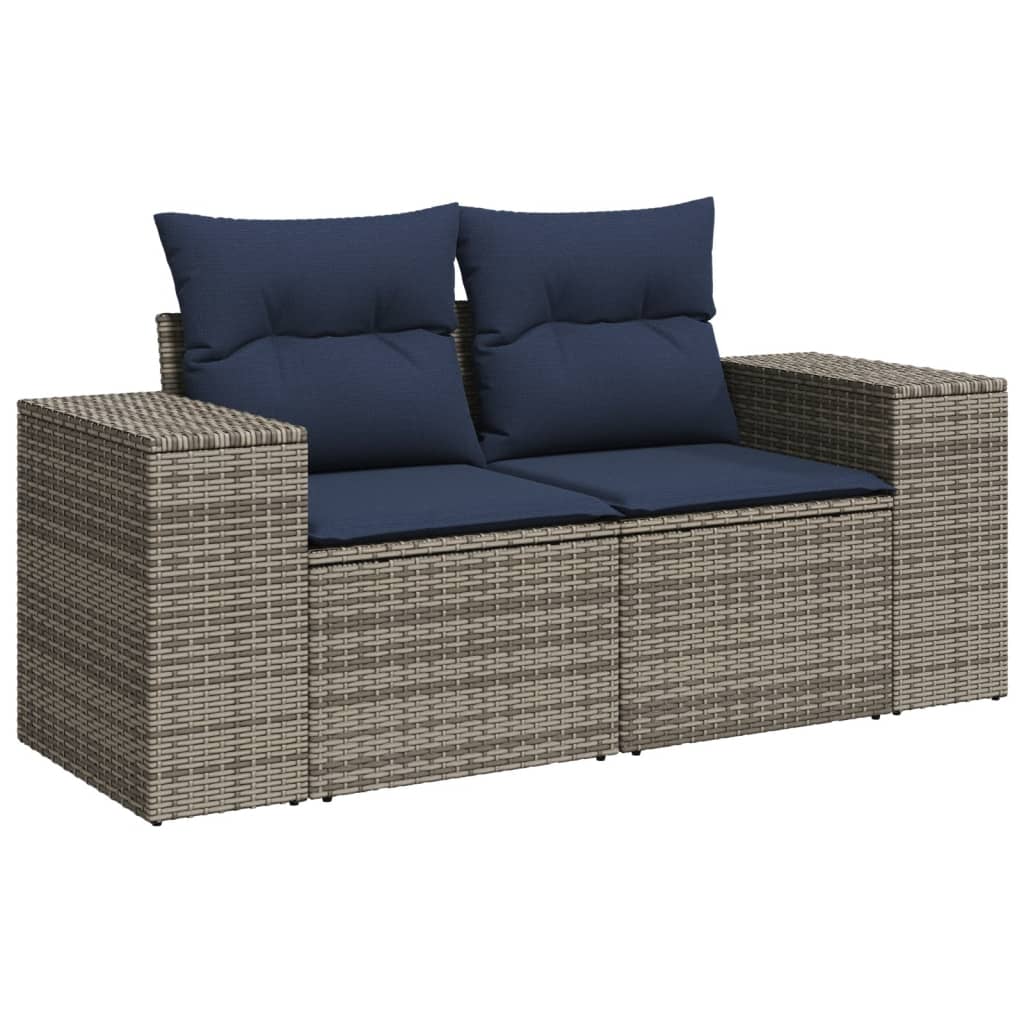 Set Divani da Giardino 6 pz con Cuscini Grigio in Polyrattan | homemem39