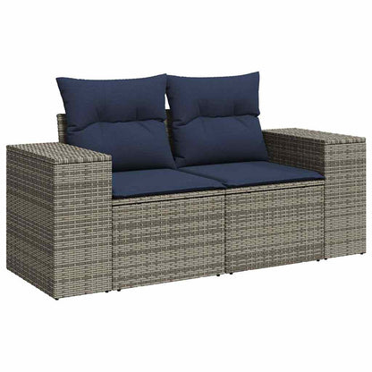 Set Divani da Giardino 6 pz con Cuscini Grigio in Polyrattan | homemem39