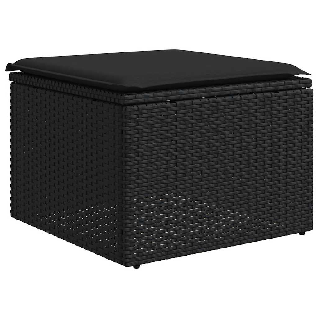 Set Divano da Giardino 6 pz con Cuscini Nero in Polyrattan | homemem39