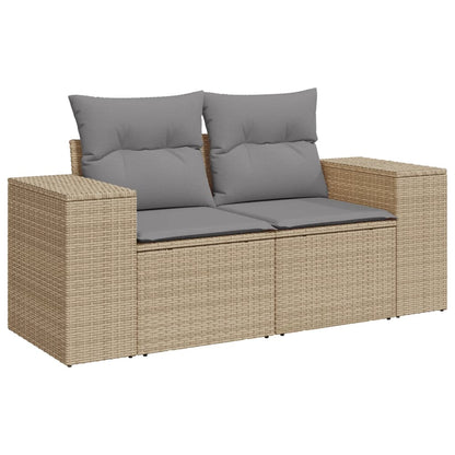 Set Divano da Giardino 10 pz con Cuscini Beige in Polyrattan - homemem39