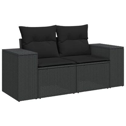 Set Divani da Giardino 10pz con Cuscini in Polyrattan Nero | homemem39