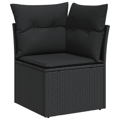 Set Divani da Giardino 10pz con Cuscini in Polyrattan Nero | homemem39