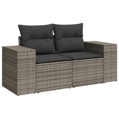 Set Divano da Giardino 10 pz con Cuscini Grigio in Polyrattan - homemem39