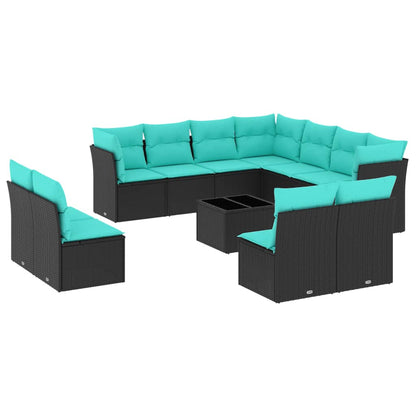 Set Divani da Giardino 12 pz con Cuscini in Polyrattan