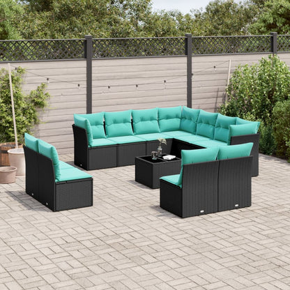Set Divani da Giardino 12 pz con Cuscini in Polyrattan