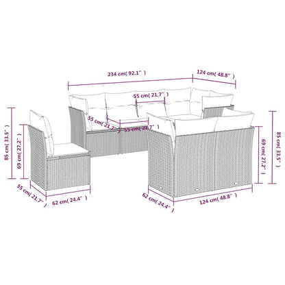 Set Divani da Giardino con Cuscini 8 pz Nero in Polyrattan | homemem39