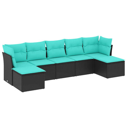 Set Divani da Giardino 7 pz con Cuscini in Polyrattan