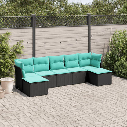 Set Divani da Giardino 7 pz con Cuscini in Polyrattan