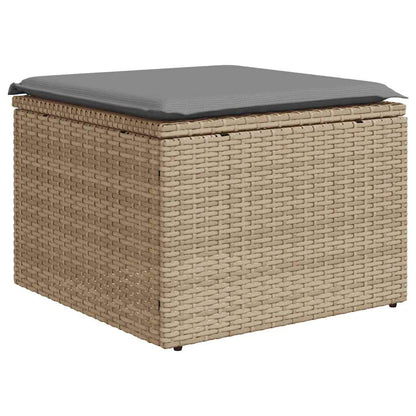 Set Divani da Giardino 7pz con Cuscini Grigio Chiaro Polyrattan