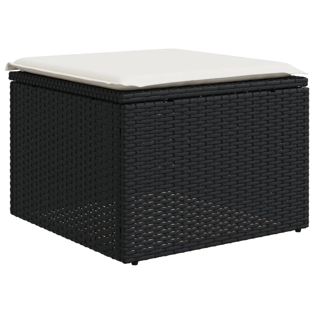 Set Divani da Giardino 9 pz con Cuscini Nero in Polyrattan | homemem39