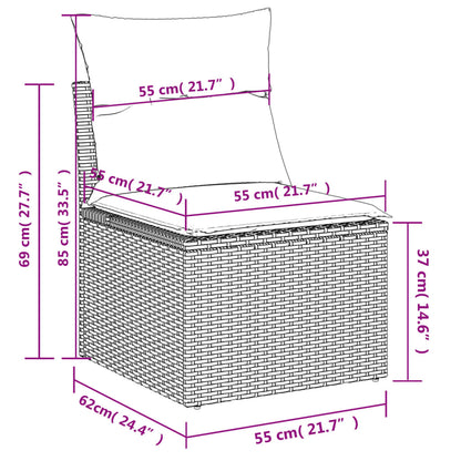 Set Divani da Giardino 9 pz con Cuscini Nero in Polyrattan | homemem39