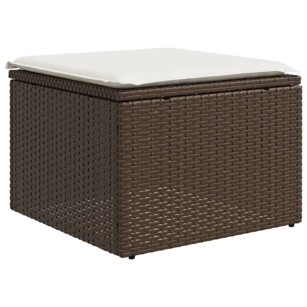 Set Divani da Giardino 11 pz con Cuscini Polyrattan Marrone | homemem39