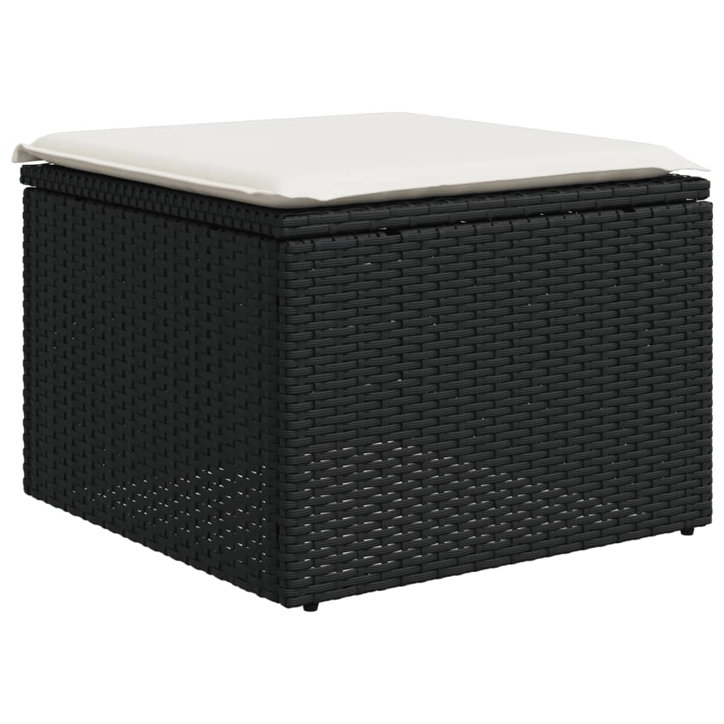 Set Divani da Giardino 9 pz con Cuscini Nero in Polyrattan | homemem39