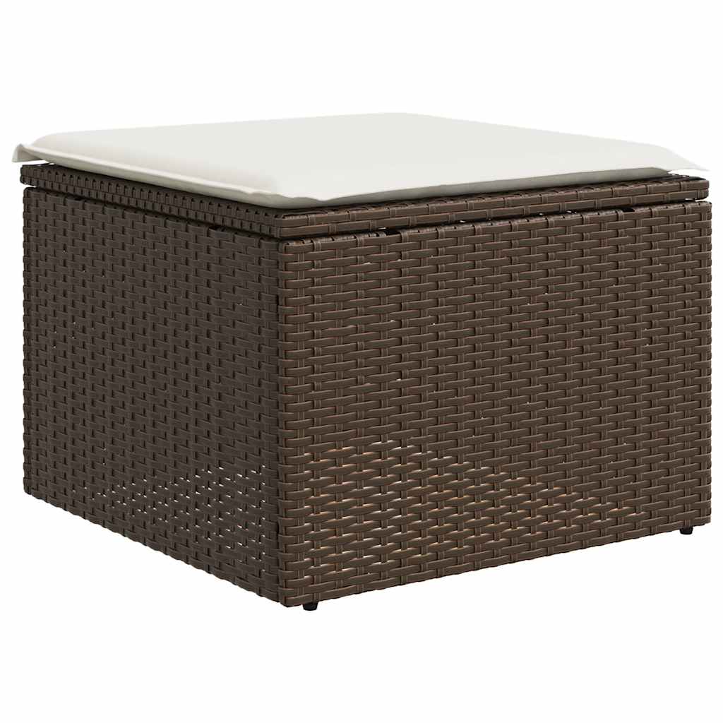 Set Divani da Giardino 9pz con Cuscini Marrone in Polyrattan | homemem39