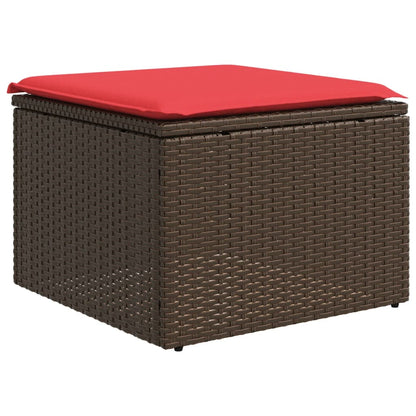 Set Divani da Giardino 11 pz con Cuscini Marrone in Polyrattan
