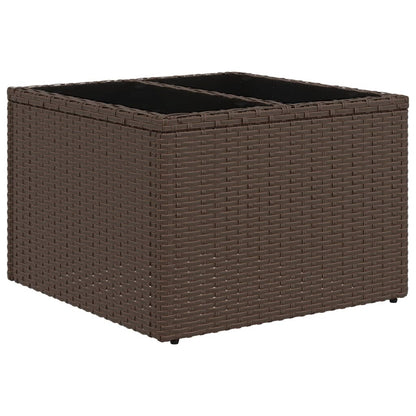 Set Divani da Giardino 11 pz con Cuscini Marrone in Polyrattan