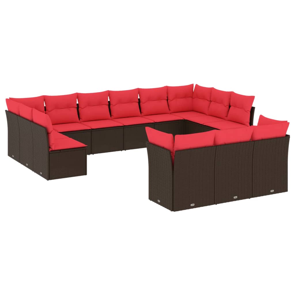 Set Divani da Giardino 13 pz con Cuscini in Polyrattan