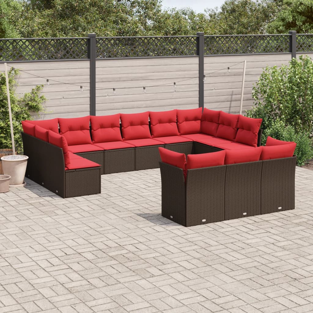 Set Divani da Giardino 13 pz con Cuscini in Polyrattan