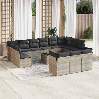 Set Divani da Giardino 14pz con Cuscini in Polyrattan - homemem39