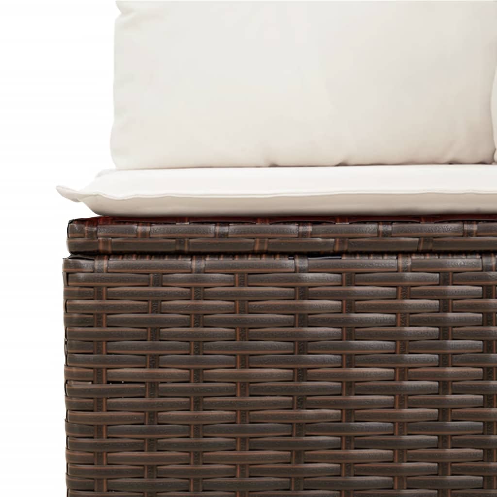 Set Divani da Giardino 12 pz con Cuscini Marrone in Polyrattan | homemem39