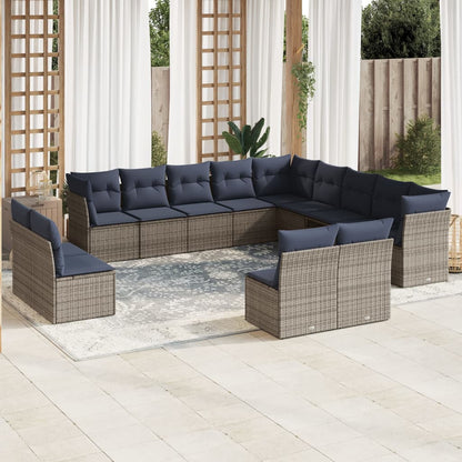 Set Divani da Giardino 13 pz con Cuscini in Polyrattan