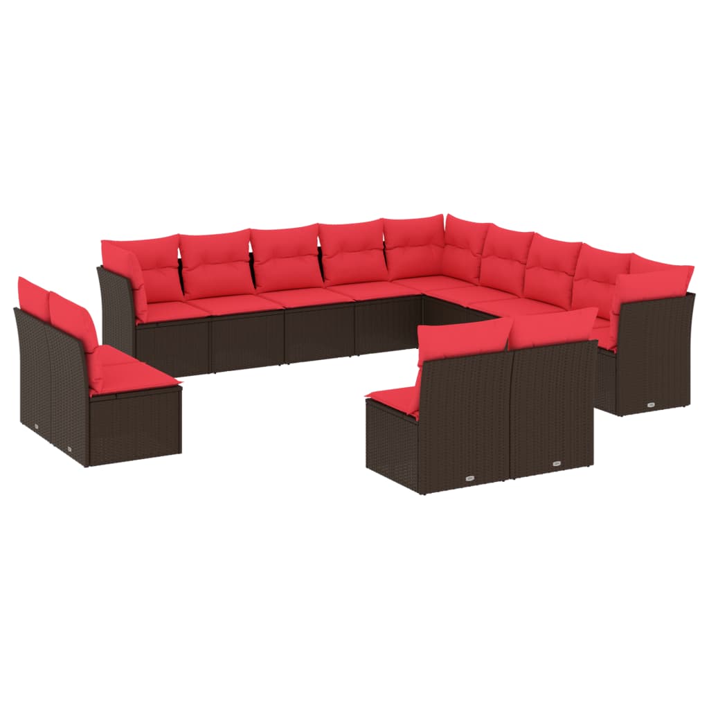 Set Divani da Giardino 13 pz con Cuscini in Polyrattan
