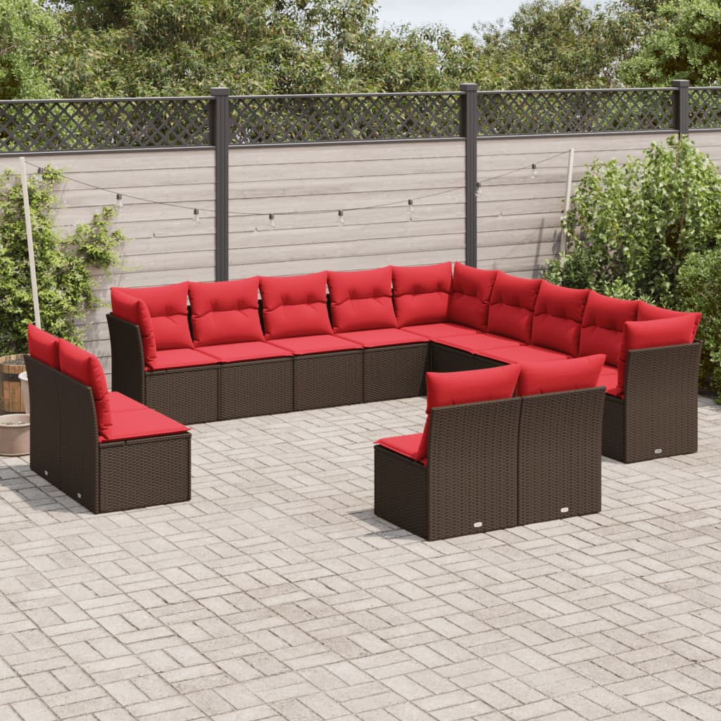 Set Divani da Giardino 13 pz con Cuscini in Polyrattan