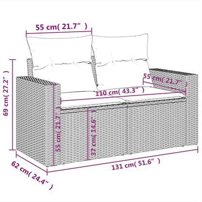 Set Divani da Giardino 9 pz con Cuscini Nero in Polyrattan | homemem39