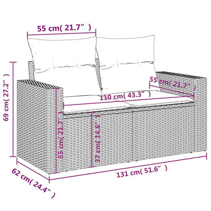 Set Divani da Giardino 5 pz con Cuscini in Polyrattan Nero | homemem39