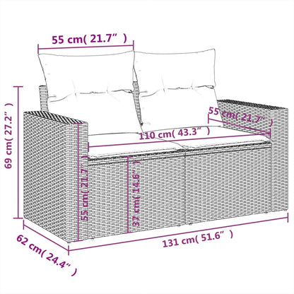 Set Divani da Giardino 4 pz con Cuscini Nero in Polyrattan | homemem39