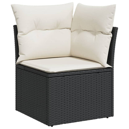 Set Divani da Giardino 5 pz con Cuscini in Polyrattan Nero | homemem39