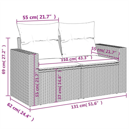 Set Divani da Giardino 5 pz con Cuscini in Polyrattan Nero | homemem39