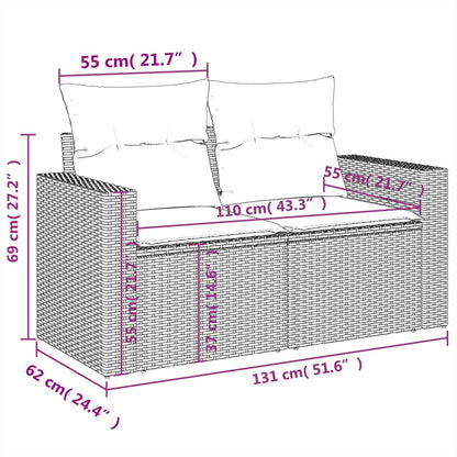 Set Divani da Giardino 5 pz con Cuscini in Polyrattan Nero | homemem39