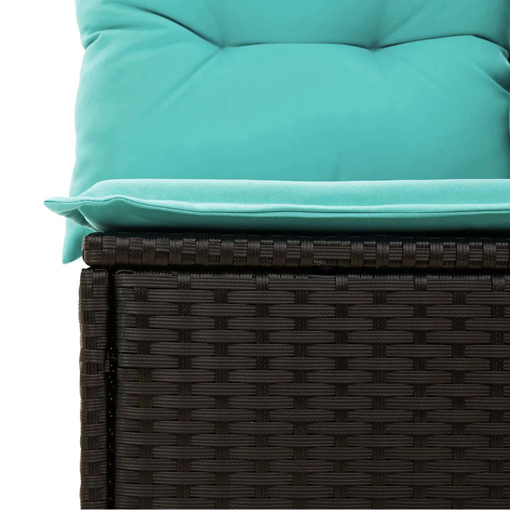 Set Divani da Giardino 11 pz con Cuscini Nero in Polyrattan