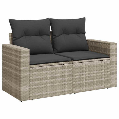 Set Divani da Giardino 11 pz con Cuscini in Polyrattan Grigio - homemem39