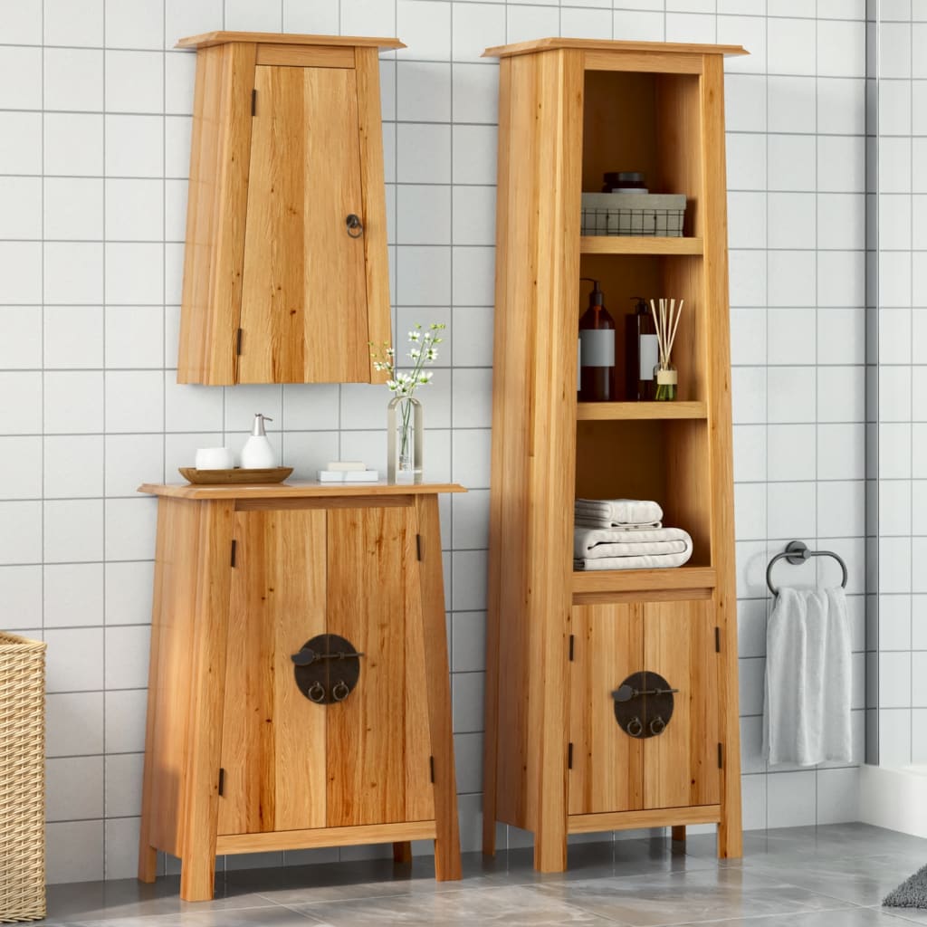 Set Mobili da Bagno 3 pz in Legno Massello di Pino | homemem39