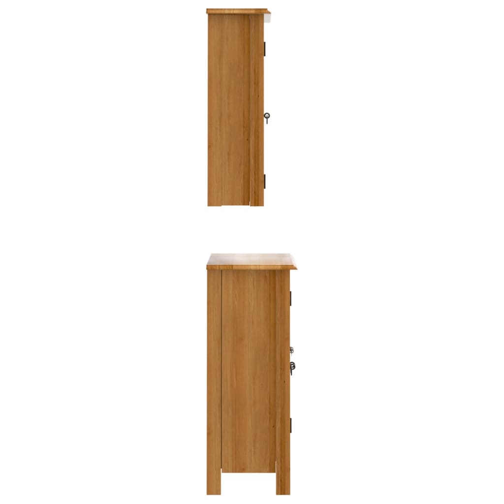 Set Mobili da Bagno 2 pz in Legno Massello di Pino | homemem39